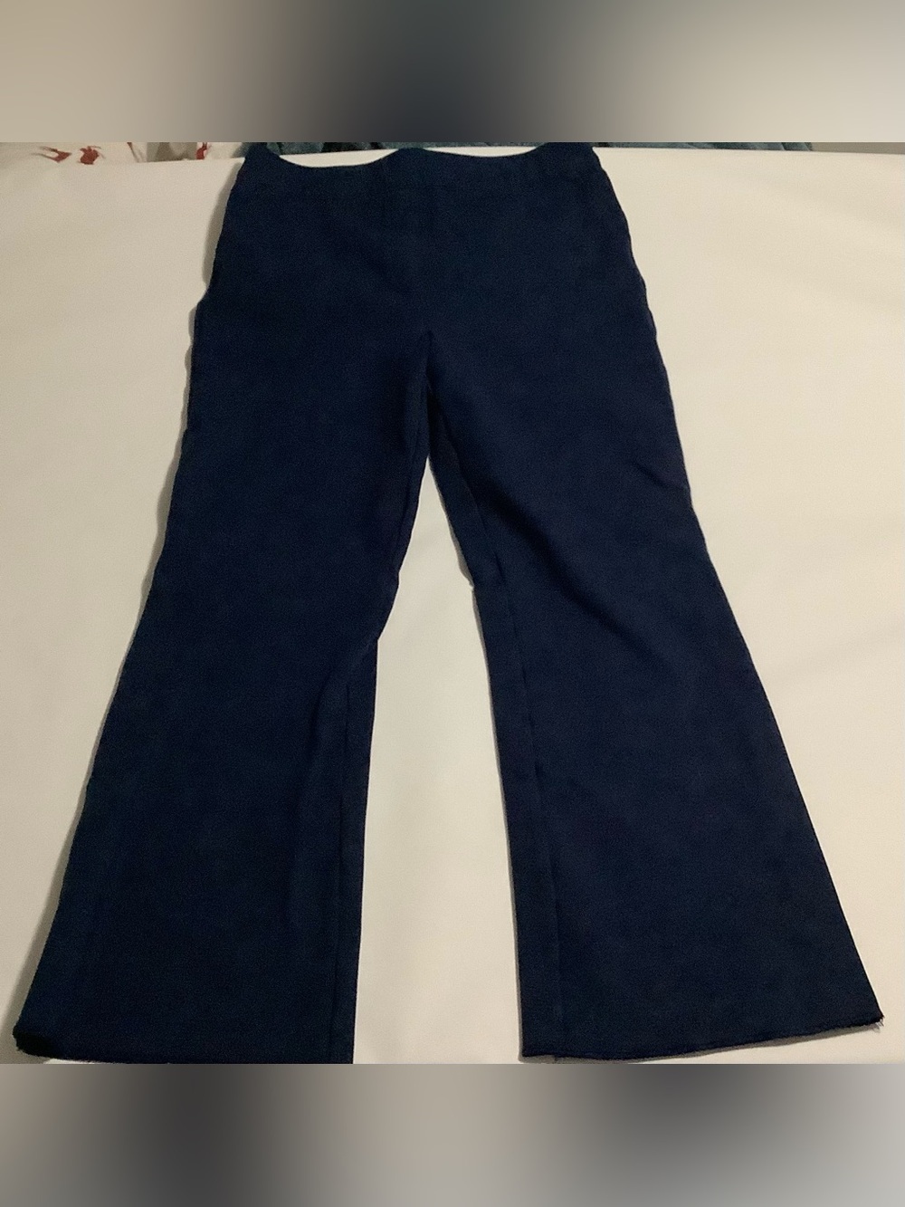 Navy Blue Flared Stretch Pants
